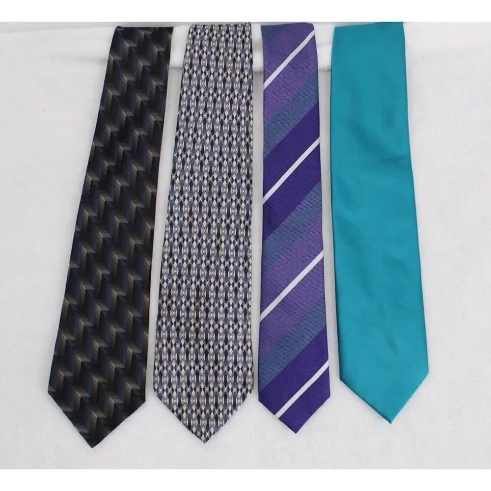 4 Pc Neck Tie Lot Stafford-Van Heusen-Q - Imani- Lot of 4 ties